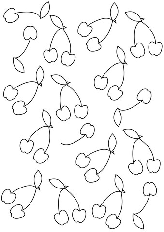 Cherries Pattern Coloring Page